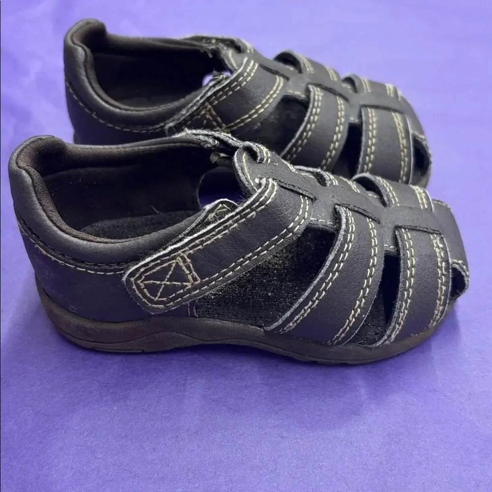 Garanimals Brown Baby Sandals with Velcro Closure Size 5